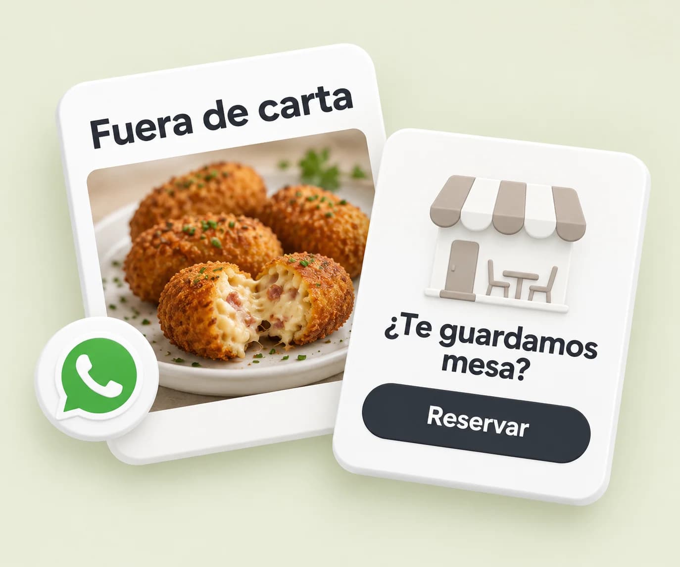 Il·lustració d’una proposta gastronòmica per WhatsApp que porta a una nova reserva.