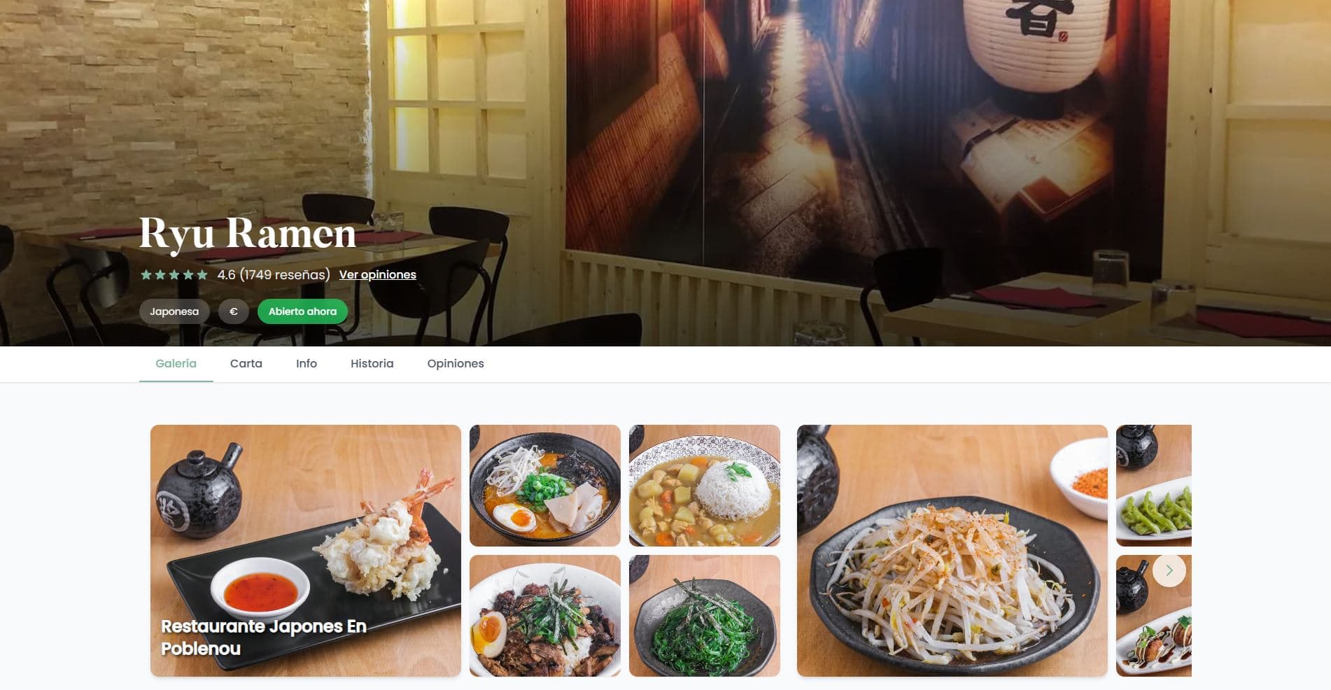 Página web de restaurante con Menuveo