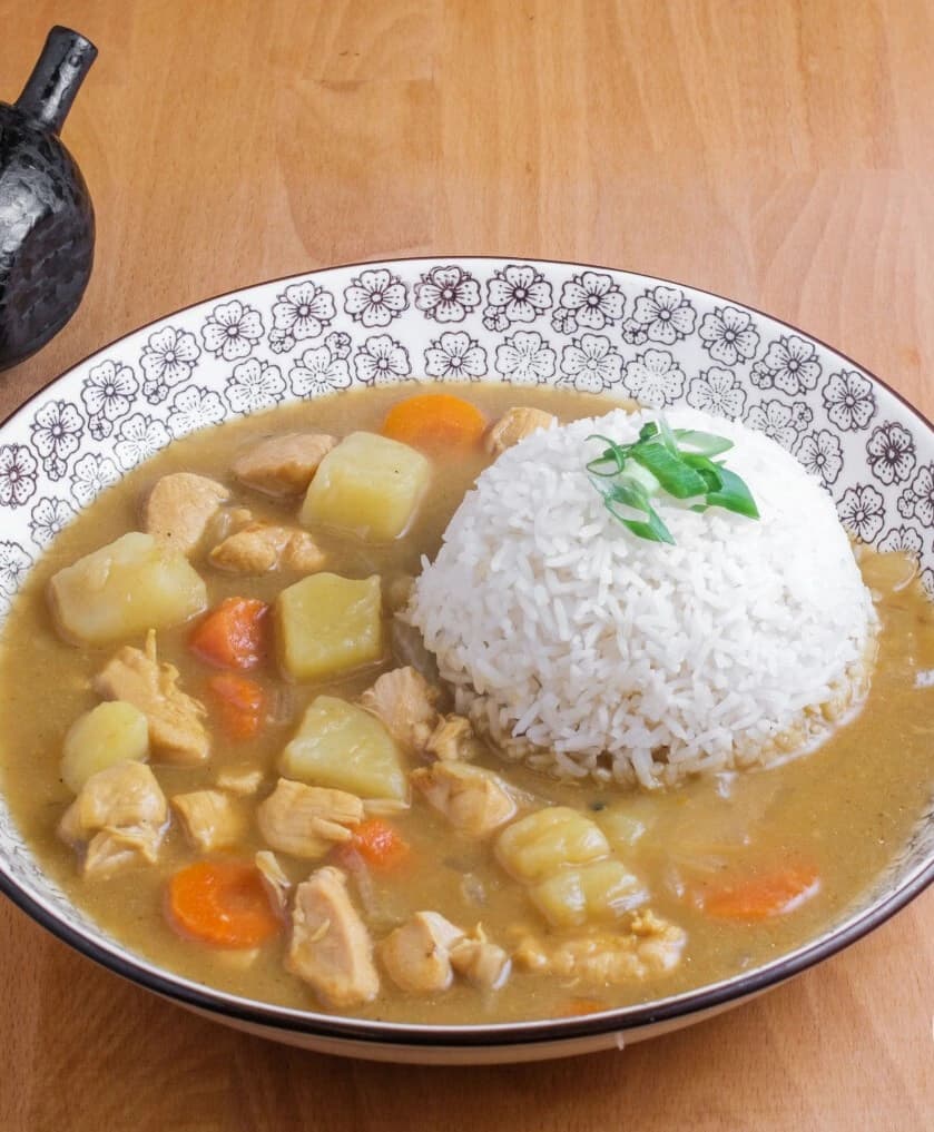 El mejor curry y verduras con arroz blanco