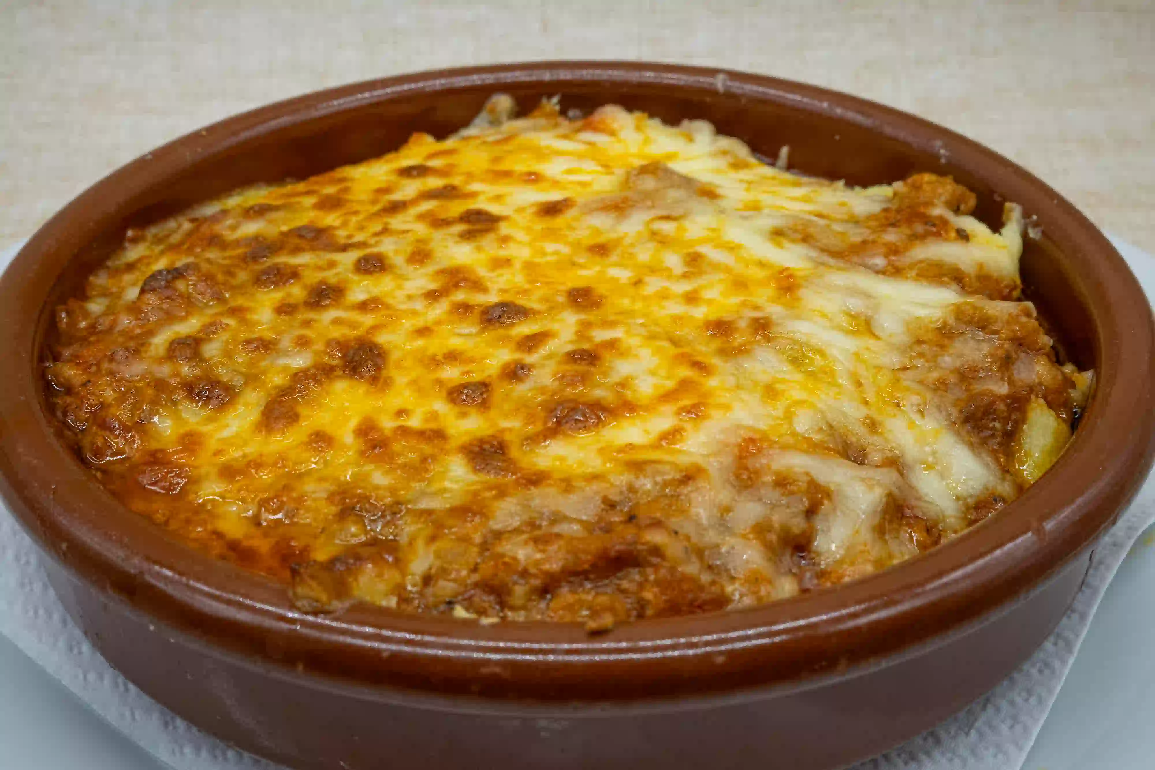 gratinado de lasana de carne con queso menu casero barcelona nogal
