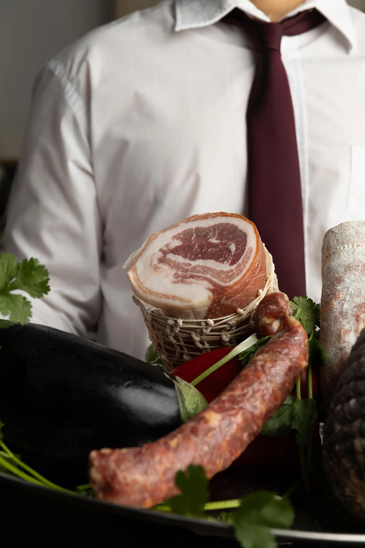 Selección de embutidos en Locanda del Vulture, auténtica cocina italiana en Sant Martí, Barcelona.